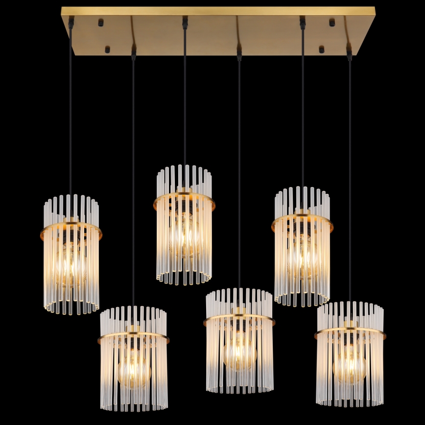 Globo - Κρεμαστό φωτιστικό με καλώδιο 6xE27/60W/230V, χρυσό
