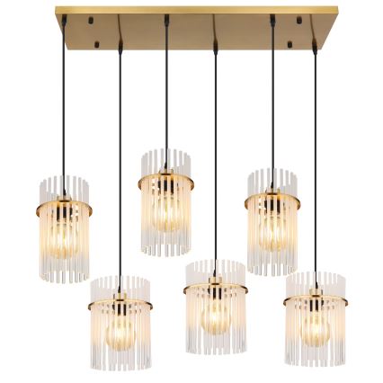Globo - Κρεμαστό φωτιστικό με καλώδιο 6xE27/60W/230V, χρυσό