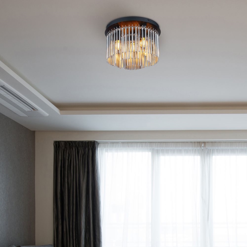 Globo - Πλαφονιέρα οροφής 5xE14/40W/230V διάμετρος 32 cm μαύρο