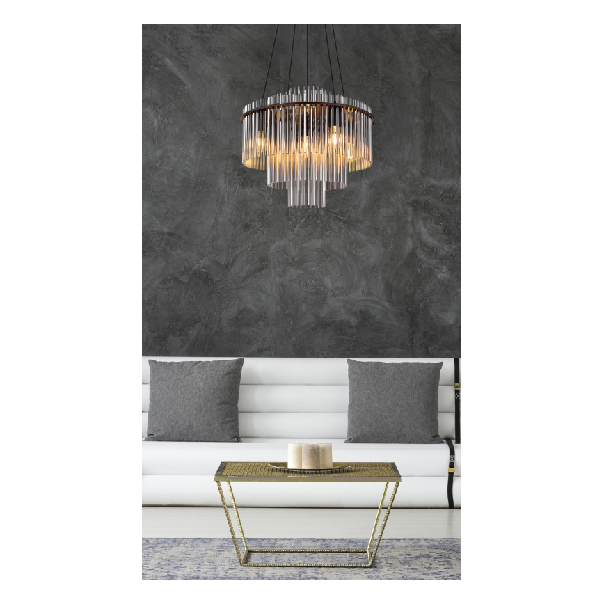 Globo - Κρεμαστό φωτιστικό με καλώδιο 5xE27/60W/230V μαύρο