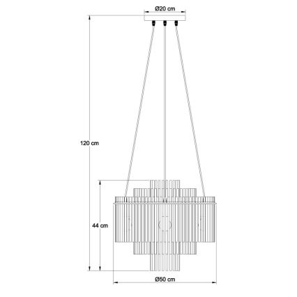 Globo - Κρεμαστό φωτιστικό με καλώδιο 5xE27/60W/230V, χρυσό
