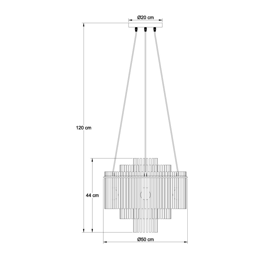 Globo - Κρεμαστό φωτιστικό με καλώδιο 5xE27/60W/230V, χρυσό