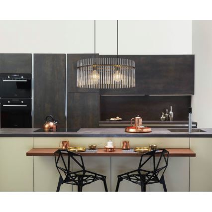 Globo - Κρεμαστό φωτιστικό οροφής 2xE27/60W/230V μαύρο