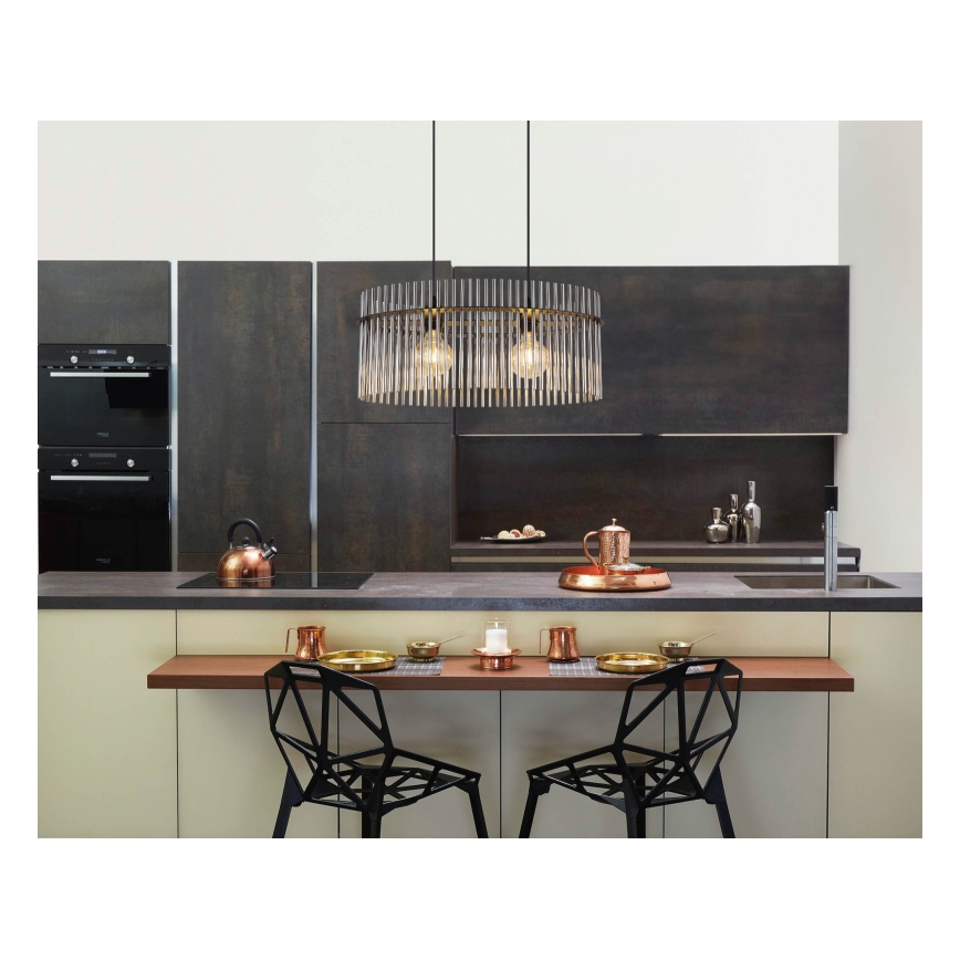 Globo - Κρεμαστό φωτιστικό οροφής 2xE27/60W/230V μαύρο