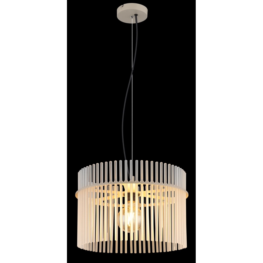 Globo - Κρεμαστό φωτιστικό με καλώδιο 1xE27/60W/230V, Ø 40 cm, σε κρεμ απόχρωση