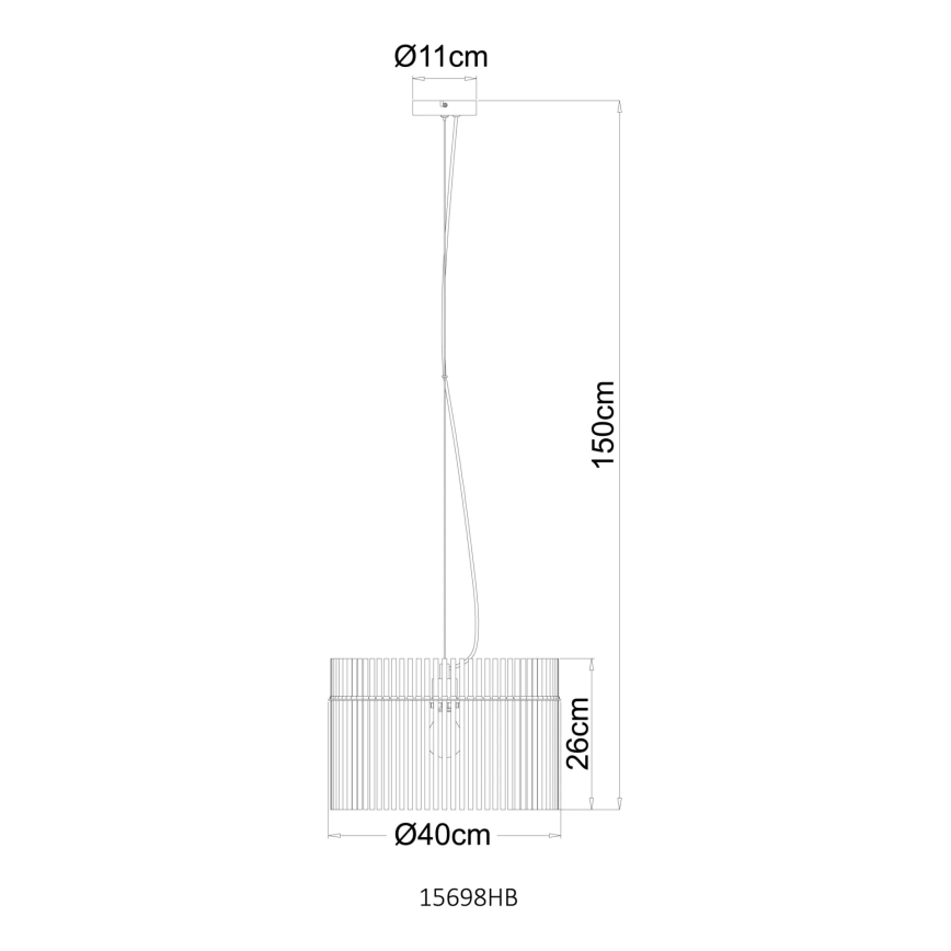 Globo - Κρεμαστό φωτιστικό με καλώδιο 1xE27/60W/230V, Ø 40 cm, σε κρεμ απόχρωση