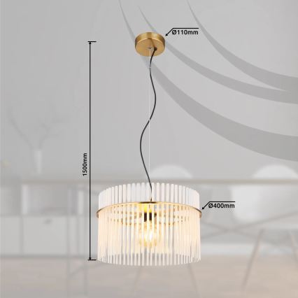Globo - Κρεμαστό φωτιστικό οροφής 1xE27/60W/230V διάμετρος 40 cm χρυσό