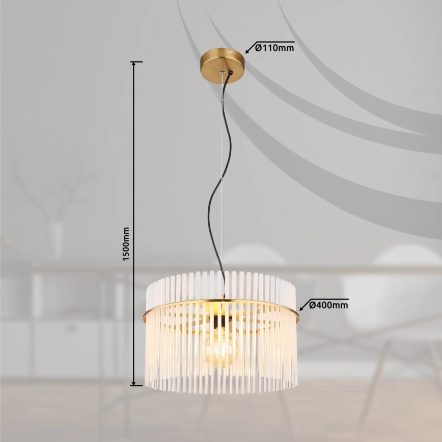 Globo - Κρεμαστό φωτιστικό οροφής 1xE27/60W/230V διάμετρος 40 cm χρυσό