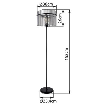 Globo - Επιδαπέδιο φωτιστικό 1xE27/60W/230V μαύρο