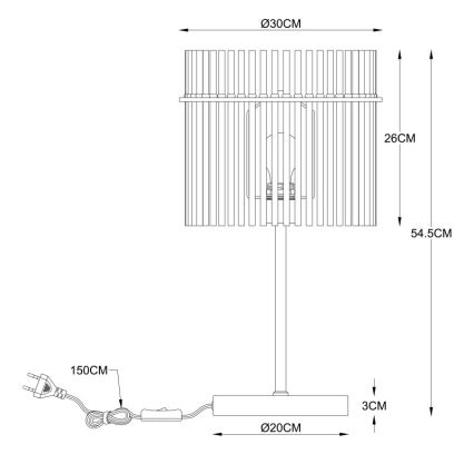Globo - Επιτραπέζιο φωτιστικό 1xE27/60W/230V Ø 30 εκ. μαύρο