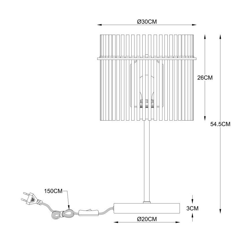 Globo - Επιτραπέζιο φωτιστικό 1xE27/60W/230V Ø 30 εκ. μαύρο
