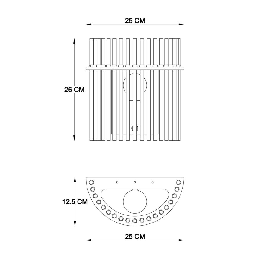 Globo - Φωτιστικό τοίχου 1xE27/60W/230V μαύρο