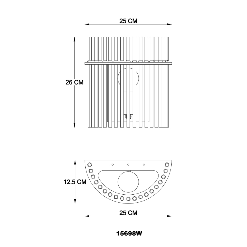 Globo - Φωτιστικό τοίχου 1xE27/60W/230V μαύρο