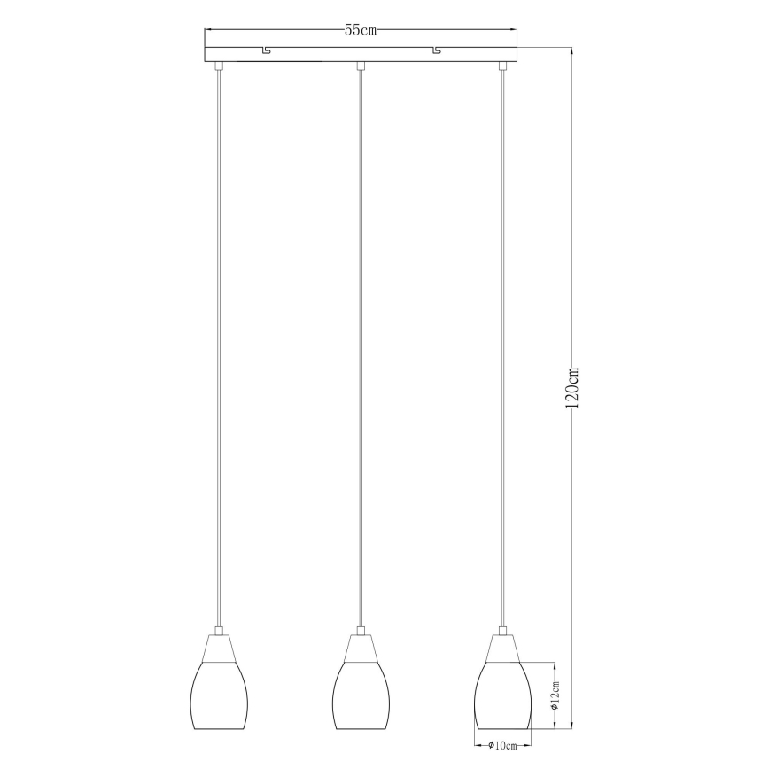 Globo - Κρεμαστό φωτιστικό οροφής ράγα 3xE27/15W/230V