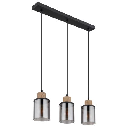 Globo - Κρεμαστό φωτιστικό οροφής 3xE27/15W/230V δρυς