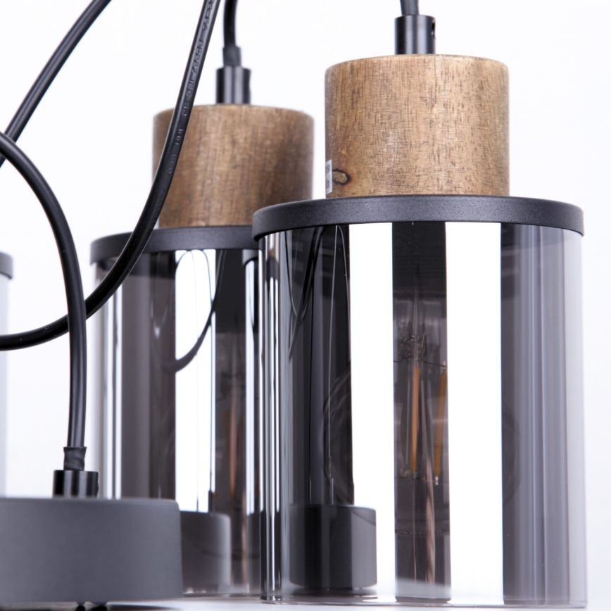 Globo - Κρεμαστό φωτιστικό οροφής 3xE27/15W/230V διάμετρος 27 cm δρυς