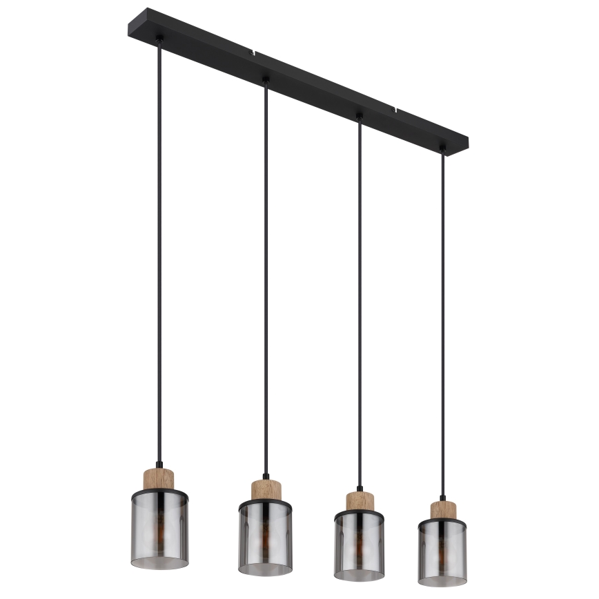 Globo -  Κρεμαστό φωτιστικό οροφής 4xE27/15W/230V δρυς