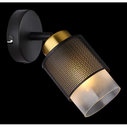 Globo - Σποτ τοίχου 1xE27/40W/230V μαύρο/χρυσό