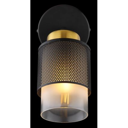 Globo - Σποτ τοίχου 1xE27/40W/230V μαύρο/χρυσό