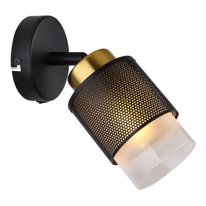Globo - Σποτ τοίχου 1xE27/40W/230V μαύρο/χρυσό