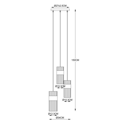 Globo - Κρεμαστό φωτιστικό οροφής 3xE27/60W/230V