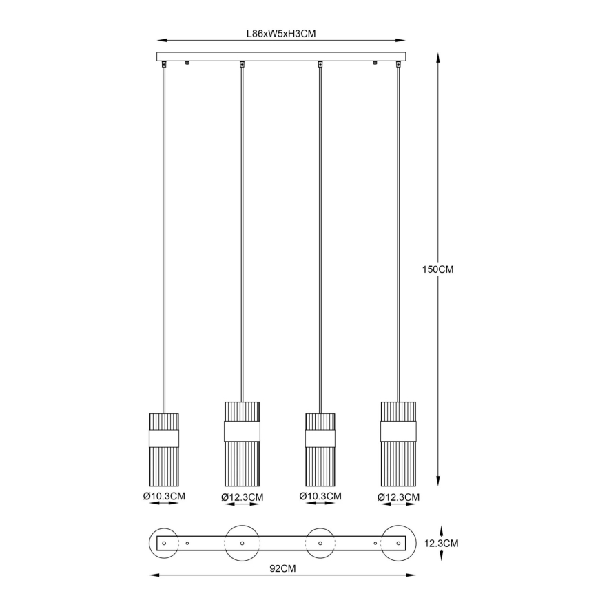 Globo - Κρεμαστό φωτιστικό οροφής 4xE27/60W/230V
