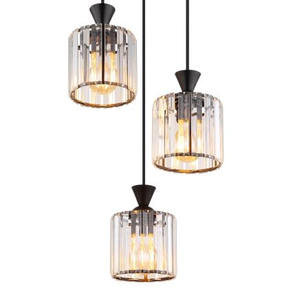 Globo - Κρεμαστό φωτιστικό οροφής 3xE27/60W/230V διάμετρος 32 cm μαύρο