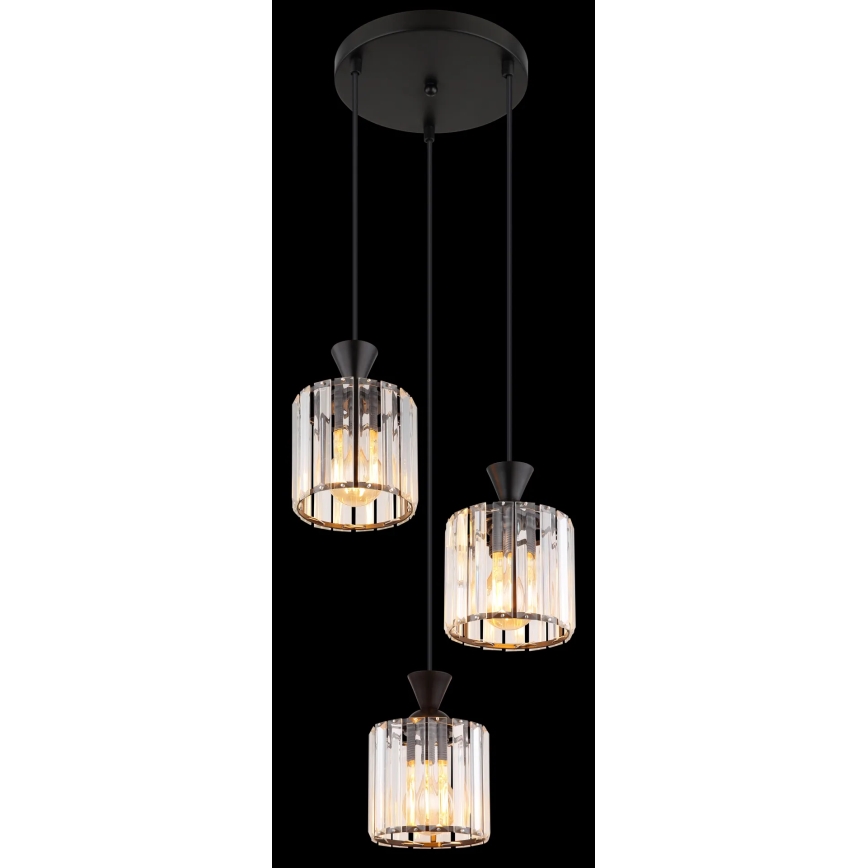 Globo - Κρεμαστό φωτιστικό οροφής 3xE27/60W/230V διάμετρος 32 cm μαύρο