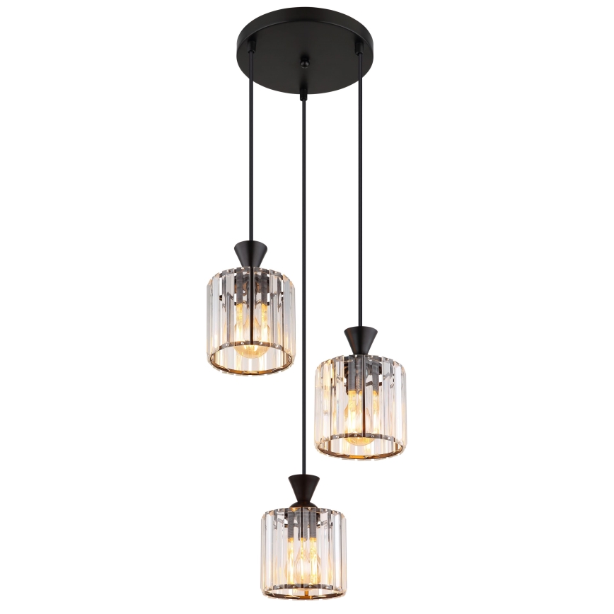 Globo - Κρεμαστό φωτιστικό οροφής 3xE27/60W/230V διάμετρος 32 cm μαύρο