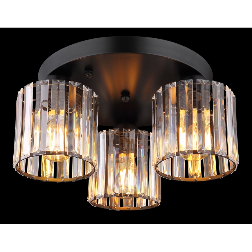 Globo - Πλαφονιέρα οροφής 3xE27/60W/230V διάμετρος 35 cm μαύρο