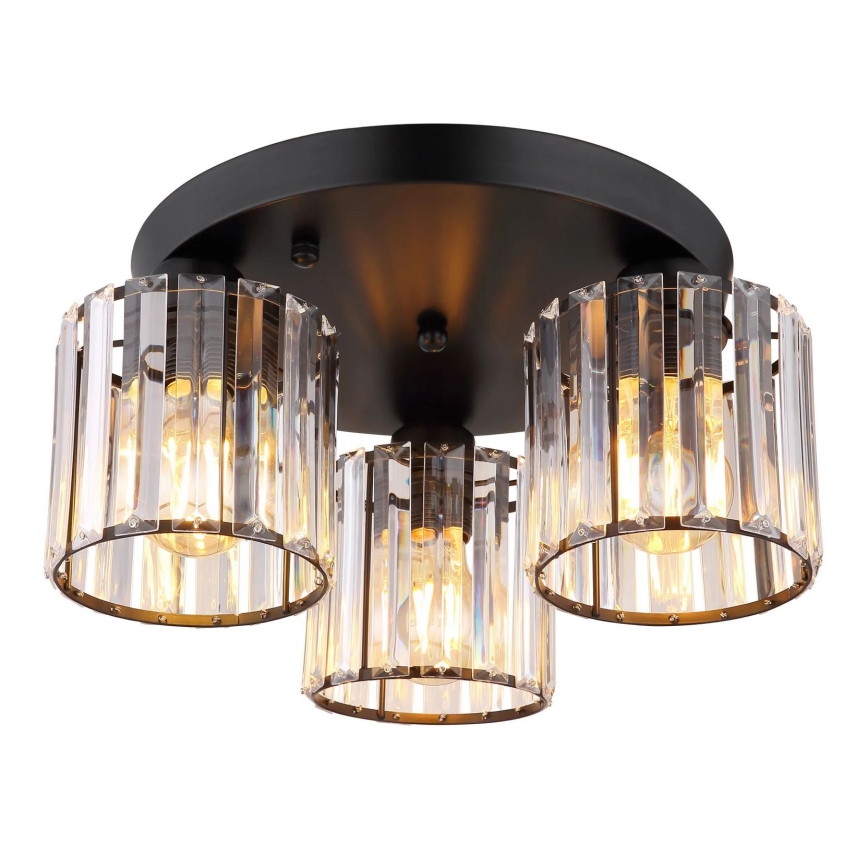 Globo - Πλαφονιέρα οροφής 3xE27/60W/230V διάμετρος 35 cm μαύρο