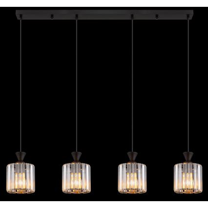 Globo - Κρεμαστό φωτιστικό οροφής 4xE27/60W/230V μαύρο