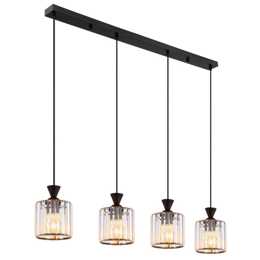 Globo - Κρεμαστό φωτιστικό οροφής 4xE27/60W/230V μαύρο