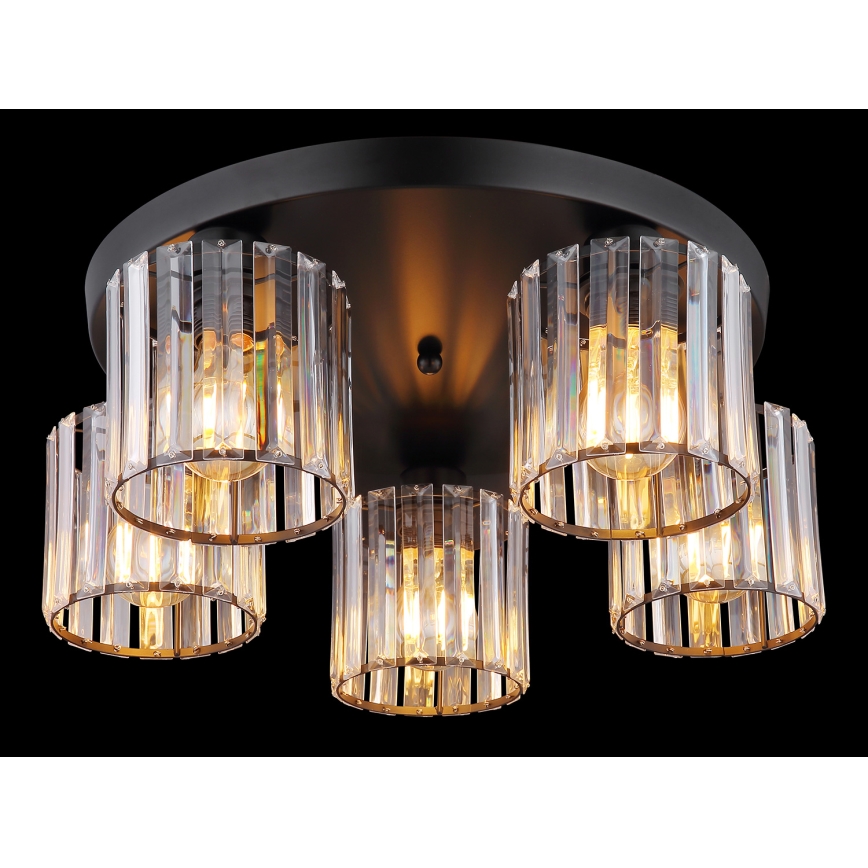 Globo - Πλαφονιέρα οροφής 5xE27/60W/230V διάμετρος 46,5 cm μαύρο
