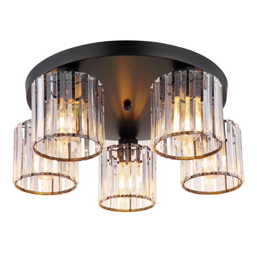 Globo - Πλαφονιέρα οροφής 5xE27/60W/230V διάμετρος 46,5 cm μαύρο