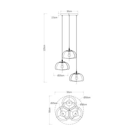 Globo - Κρεμαστό φωτιστικό οροφής 3xE14/40W/230V