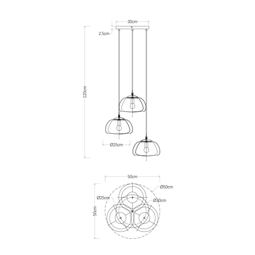 Globo - Κρεμαστό φωτιστικό οροφής 3xE14/40W/230V
