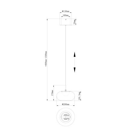 Globo -  Κρεμαστό φωτιστικό οροφής LED LED/6W/230V μαύρο