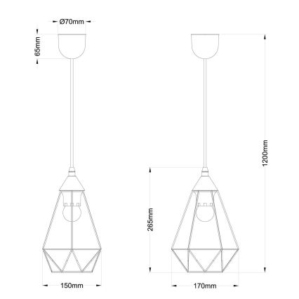 Globo - Κρεμαστό φωτιστικό οροφής 1xE27/60W/230V διάμετρος 17 cm