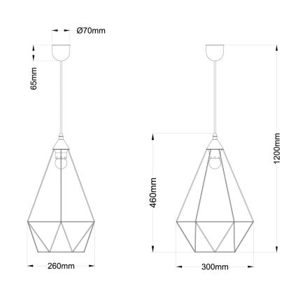 Globo - Κρεμαστό φωτιστικό οροφής 1xE27/60W/230V διάμετρος 30 cm