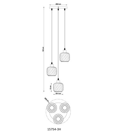 Globo - Κρεμαστό φωτιστικό οροφής 3xE27/25W/230V