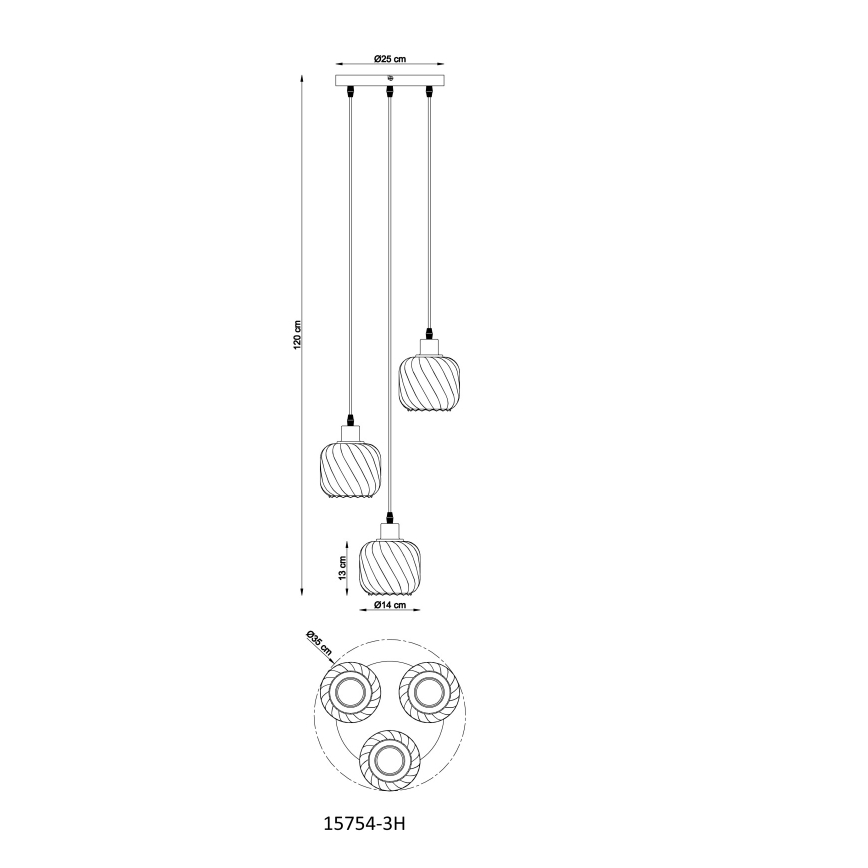 Globo - Κρεμαστό φωτιστικό οροφής 3xE27/25W/230V