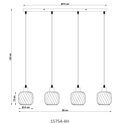 Globo - Κρεμαστό φωτιστικό οροφής 4xE27/25W/230V