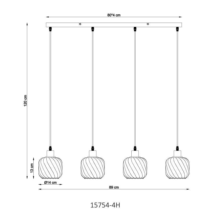 Globo - Κρεμαστό φωτιστικό οροφής 4xE27/25W/230V