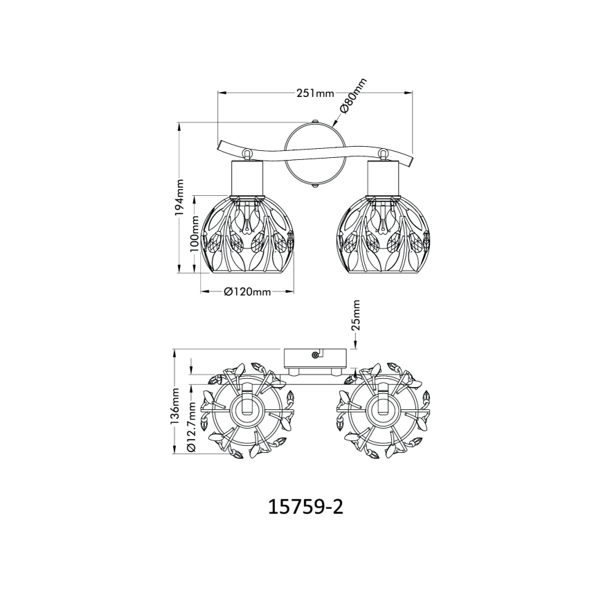 Globo - Φωτιστικό σποτ 2xE14/25W/230V
