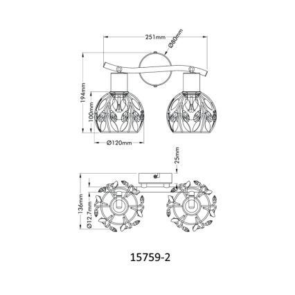 Globo - Φωτιστικό σποτ 2xE14/25W/230V