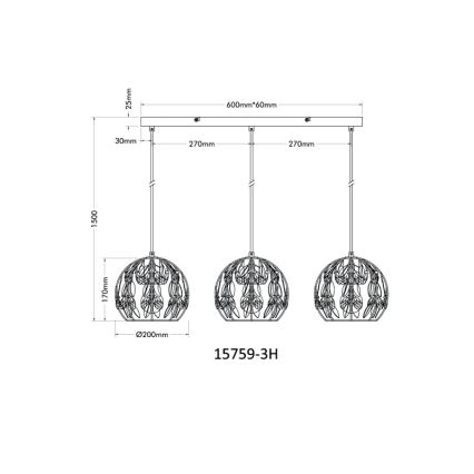 Globo - Κρεμαστό φωτιστικό οροφής 3xE27/40W/230V