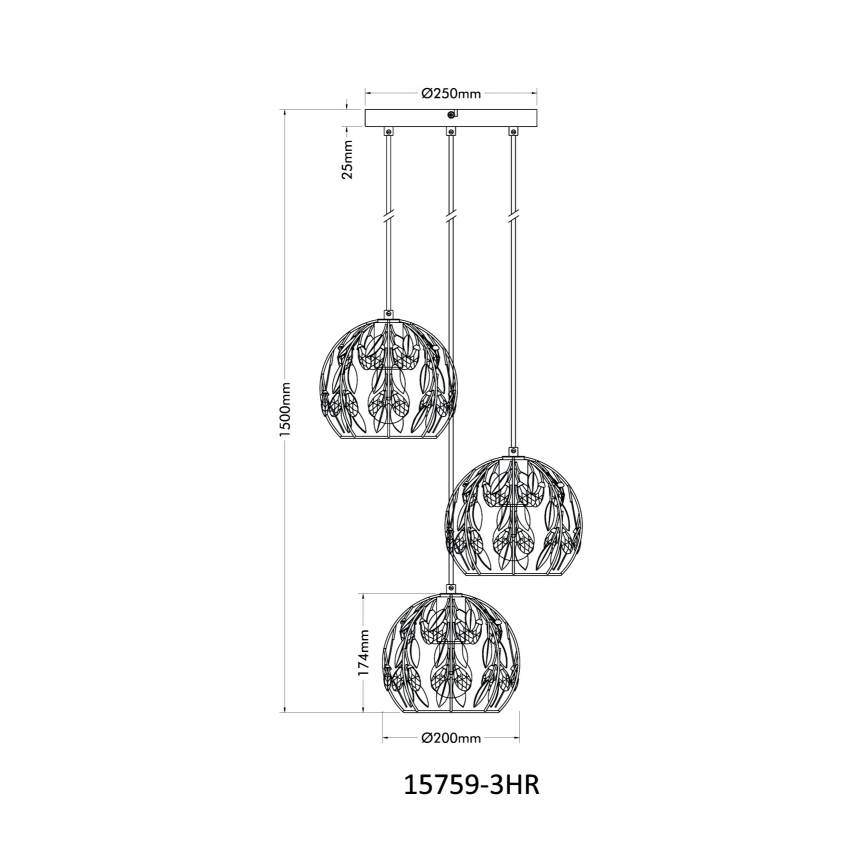 Globo - Κρεμαστό φωτιστικό οροφής 3xE27/40W/230V διάμετρος 41 cm