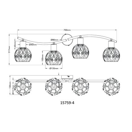 Globo - Φωτιστικό σποτ 4xE14/25W/230V