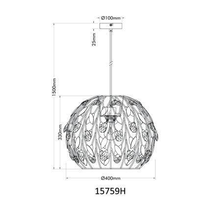 Globo - Κρεμαστό φωτιστικό οροφής 1xE27/40W/230V διάμετρος 40 cm